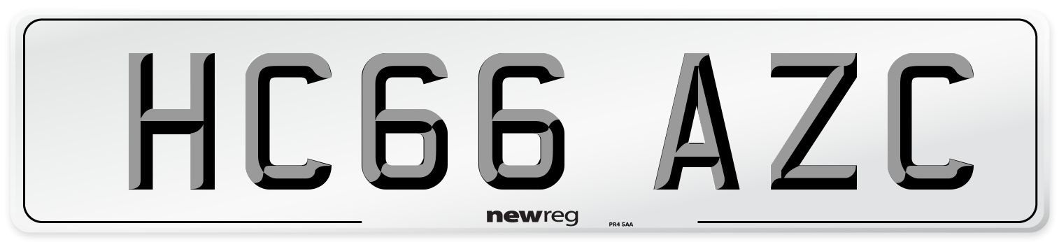 HC66 AZC Number Plate from New Reg